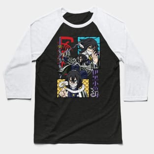 Whispering Shadows: Demon Slayer Obanai Iguro Design 02 Baseball T-Shirt